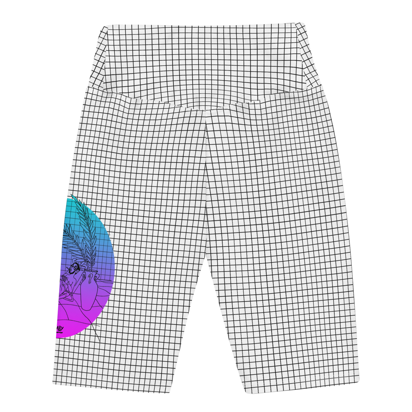 Wavy Baby Biker Shorts in White