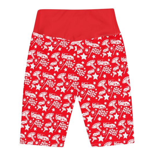 Amanita Biker Shorts in Red