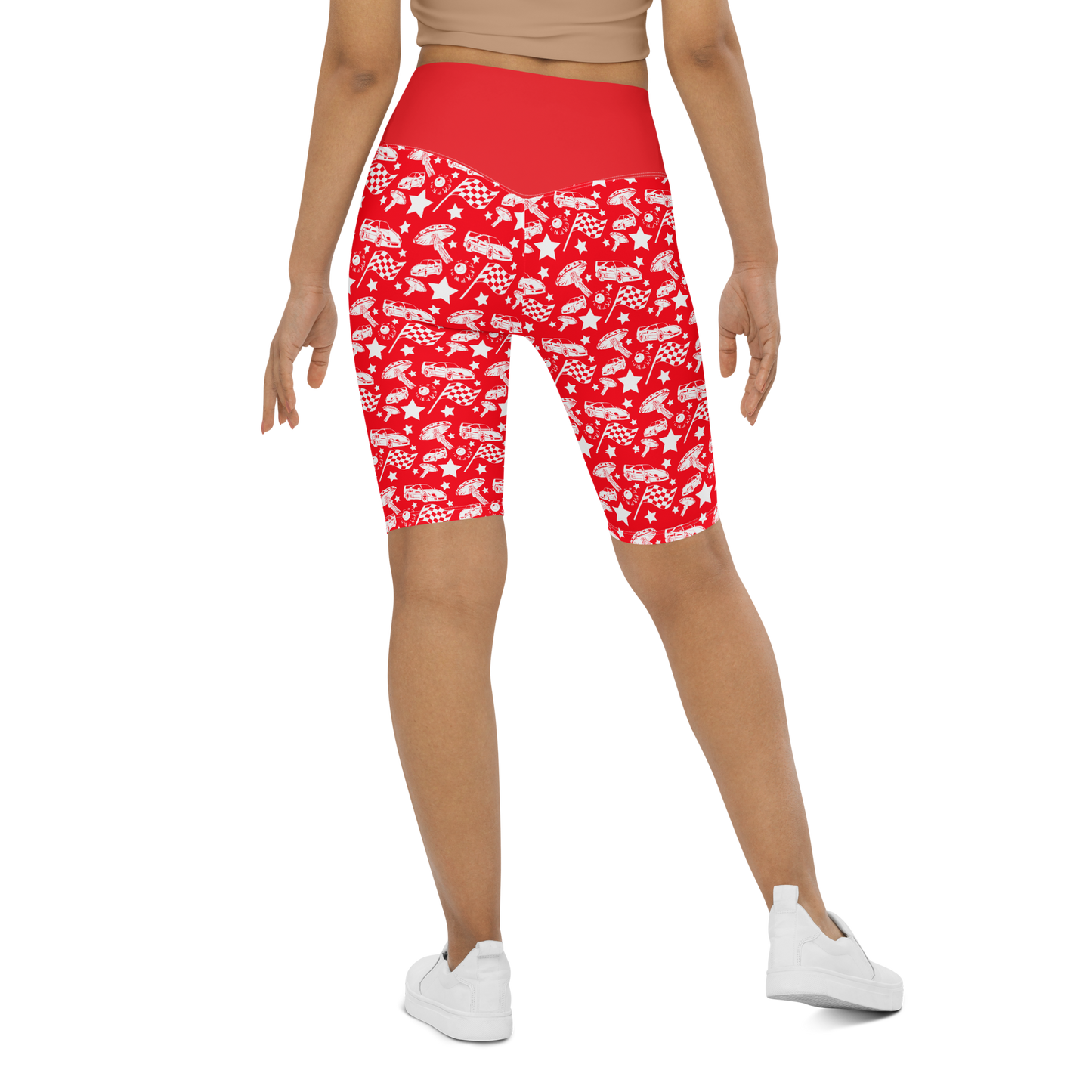 Amanita Biker Shorts in Red