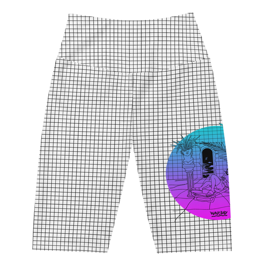 Wavy Baby Biker Shorts in White