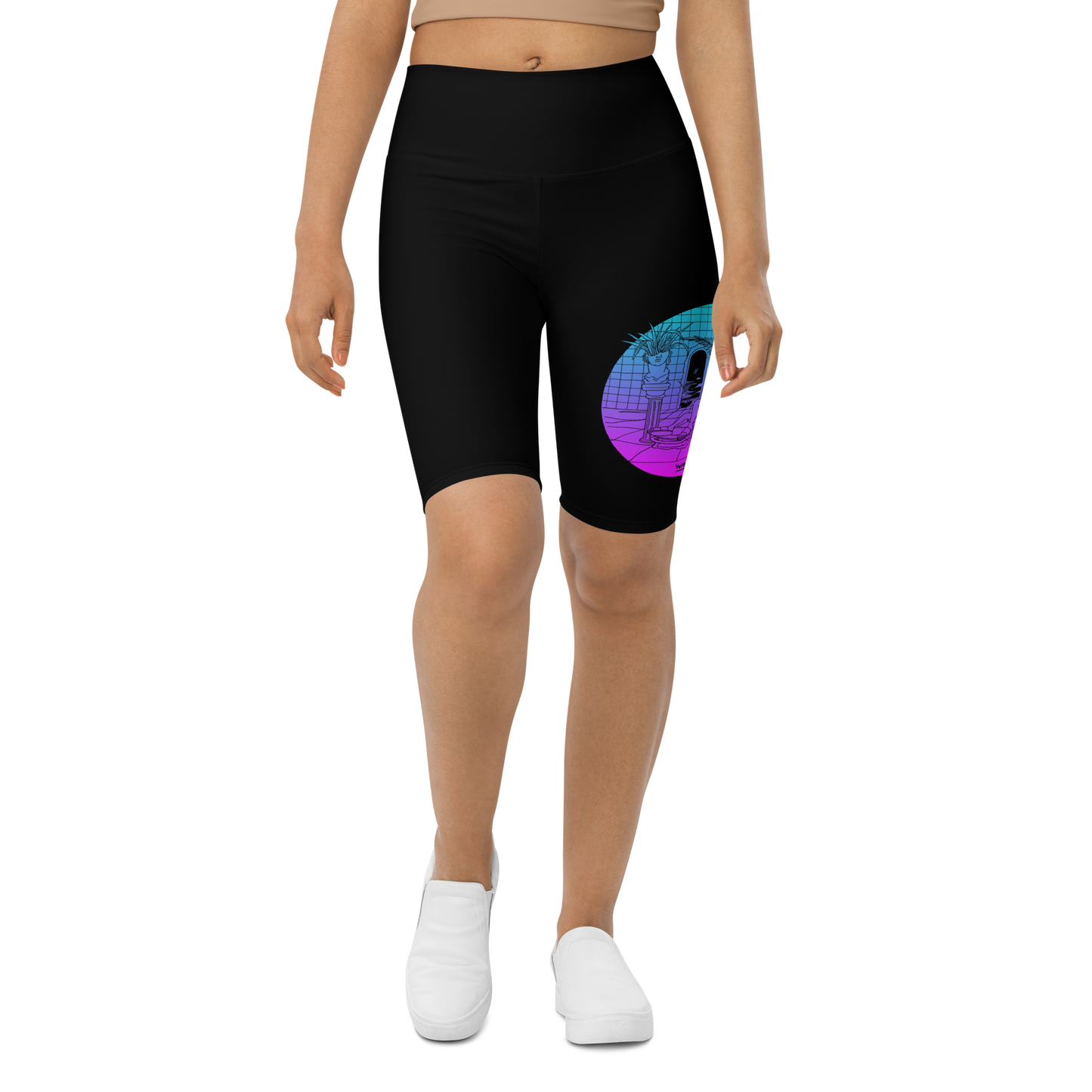 Wavy Baby Biker Shorts in Black