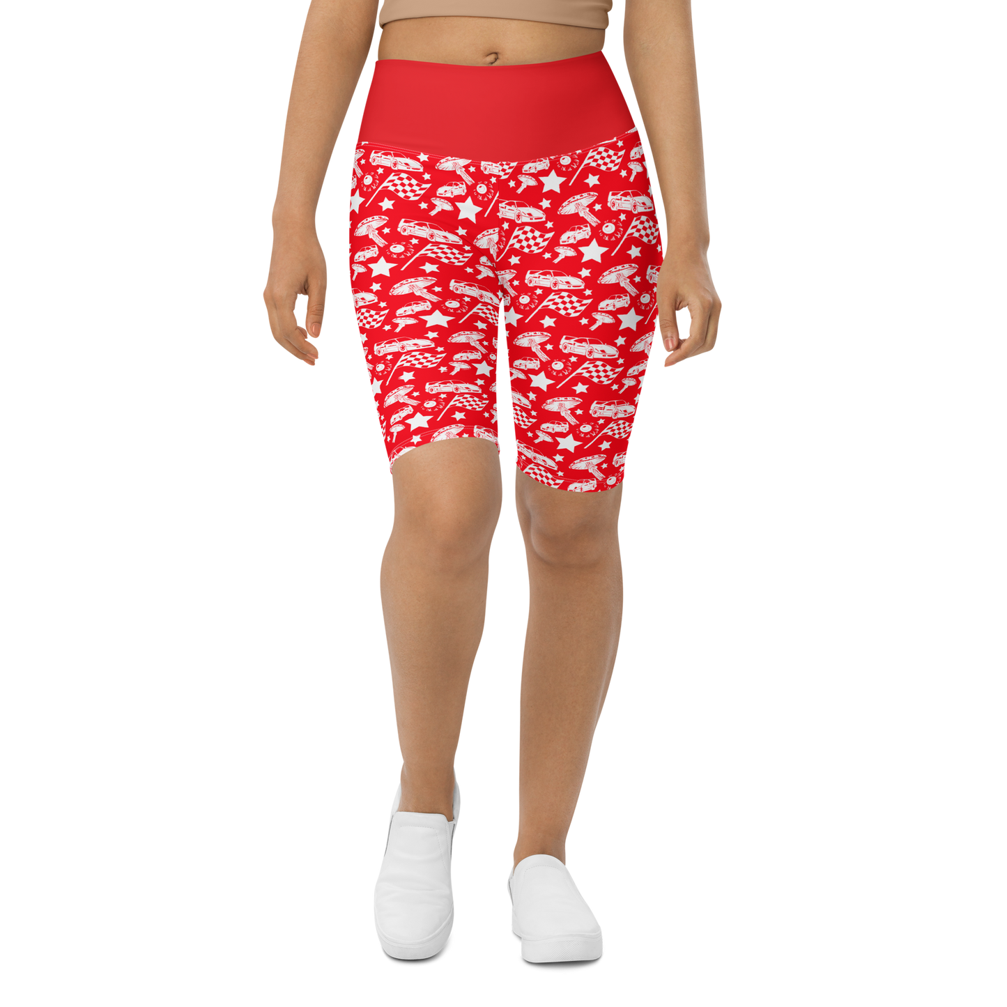 Amanita Biker Shorts in Red