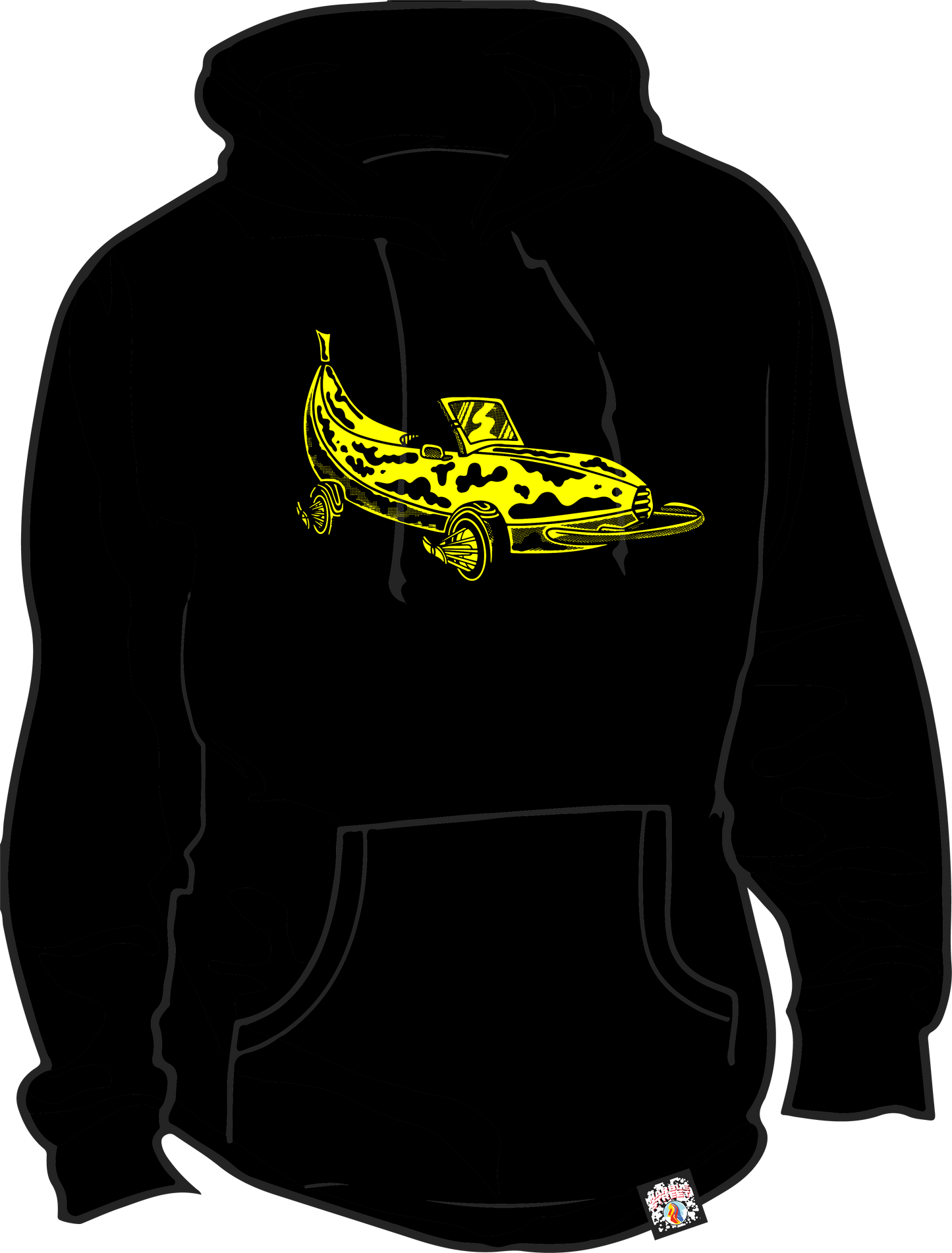 Banana Car Hoodie in Black