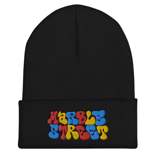 Marble Street Embroidered Beanie in Primary