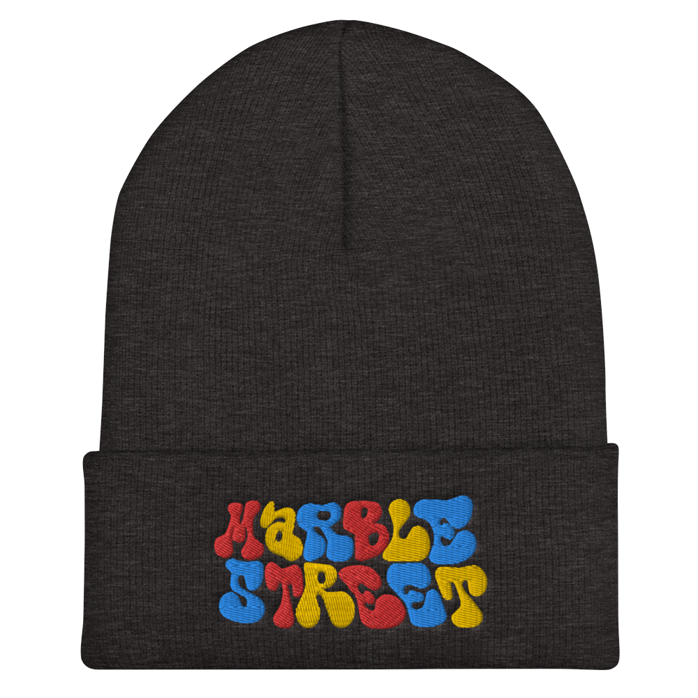 Marble Street Embroidered Beanie in Primary