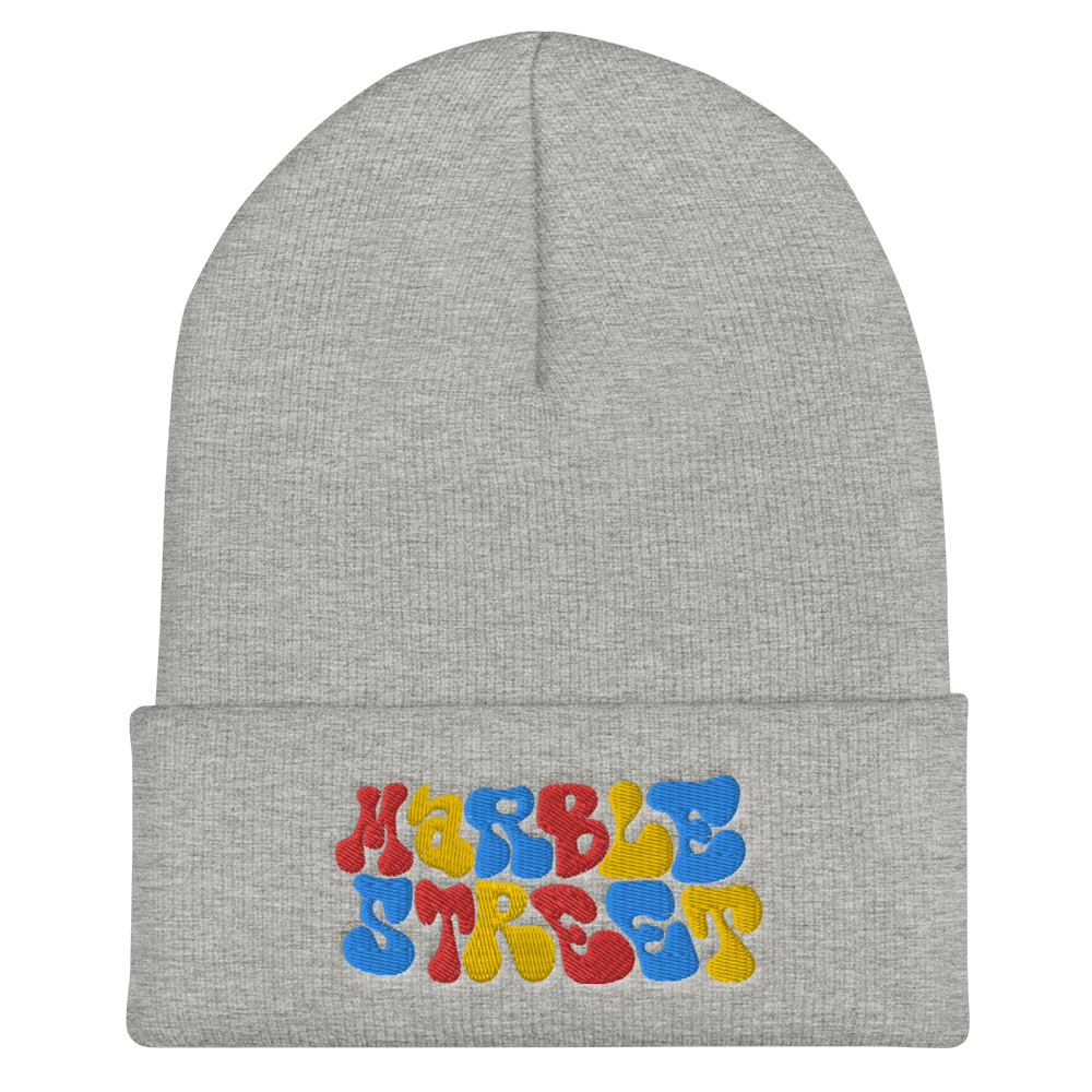 Marble Street Embroidered Beanie in Primary