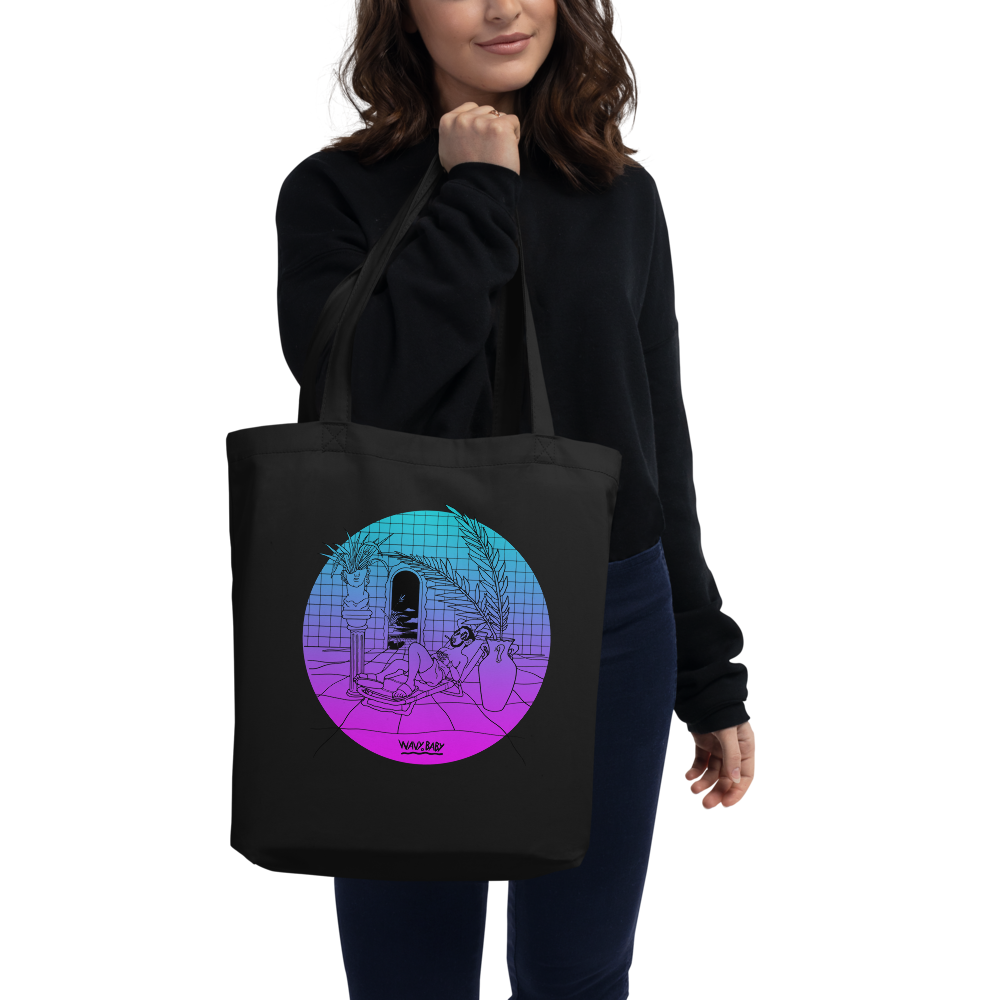 Wavy Baby Tote Bag in Black