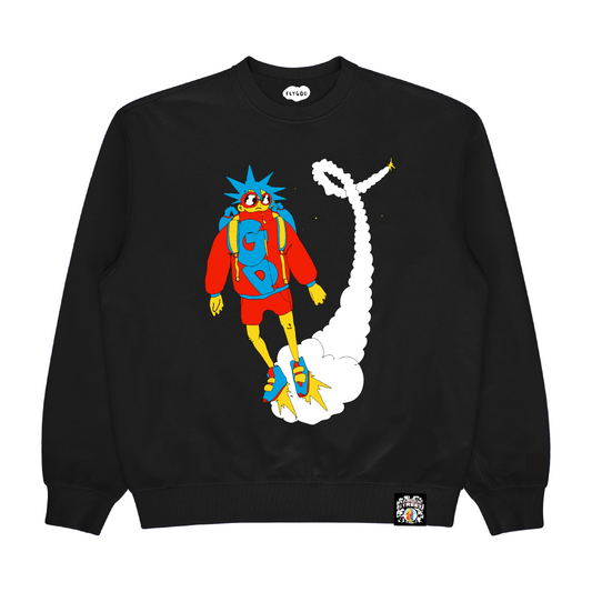 Fly God Crewneck in Black