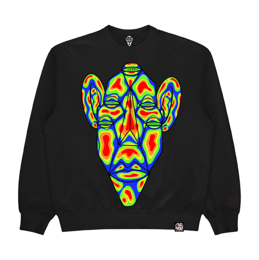 5 Eye Thermal Crewneck in Black