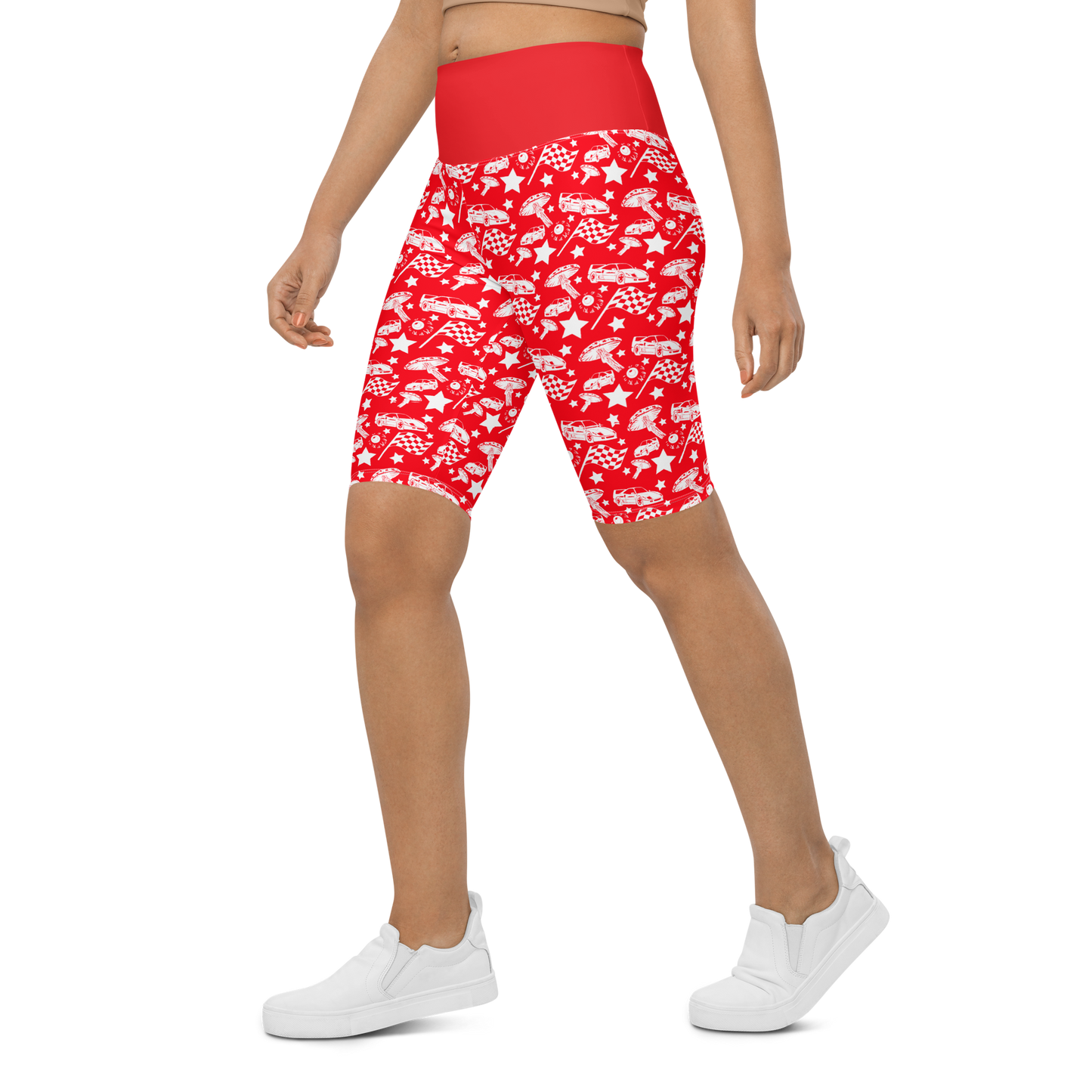 Amanita Biker Shorts in Red