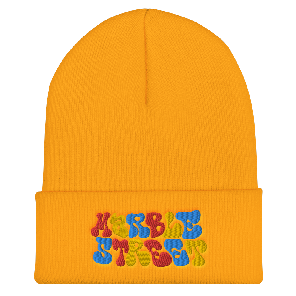 Marble Street Embroidered Beanie in Primary